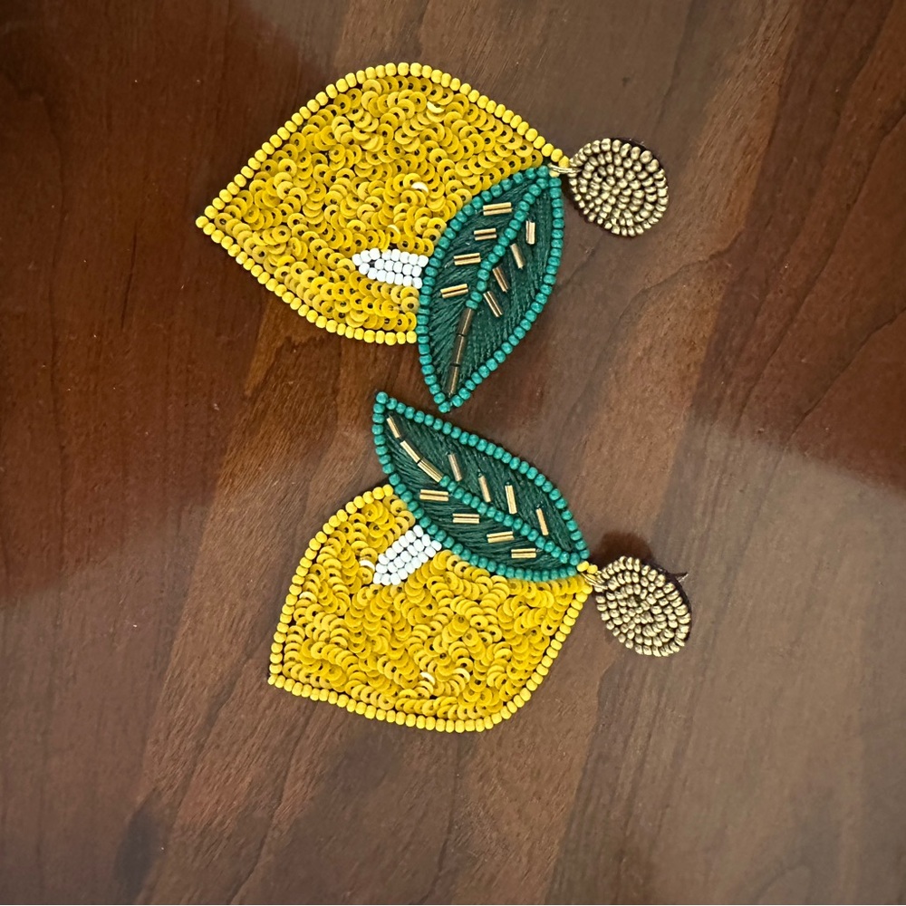 Yellow and Green lemon Earrings